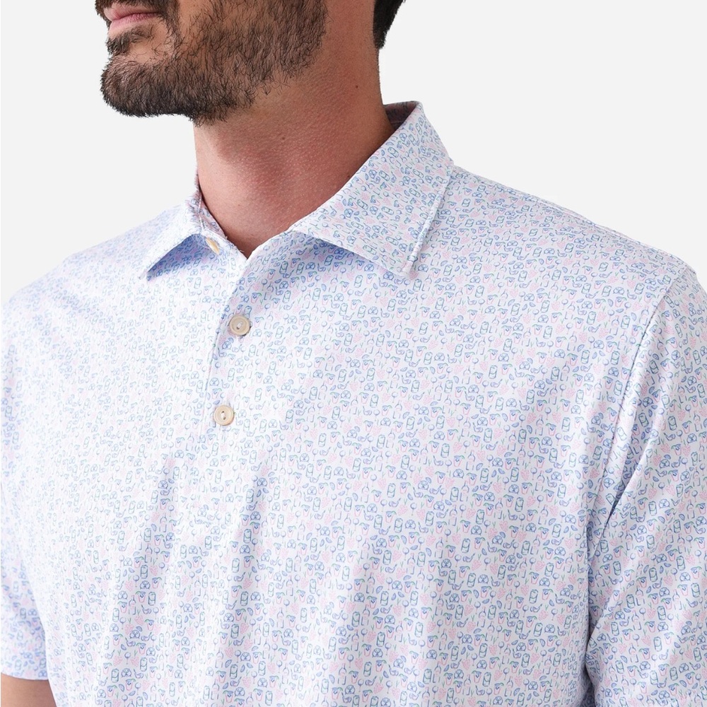 Peter Millar Mens Crown Sport Men's Dazed And Transfused Performance Jersey Polo